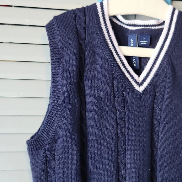 Janie And Jack Navy & White Knit Vest - Picture 5 of 12